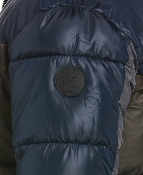 Colorblock Puffer Jacket (Navy) 