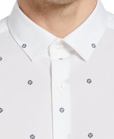 Cotton Floral Print Shirt (Bright White) 