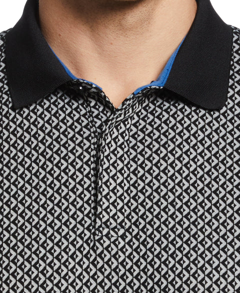 Diamond Jacquard Polo (Bright White) 