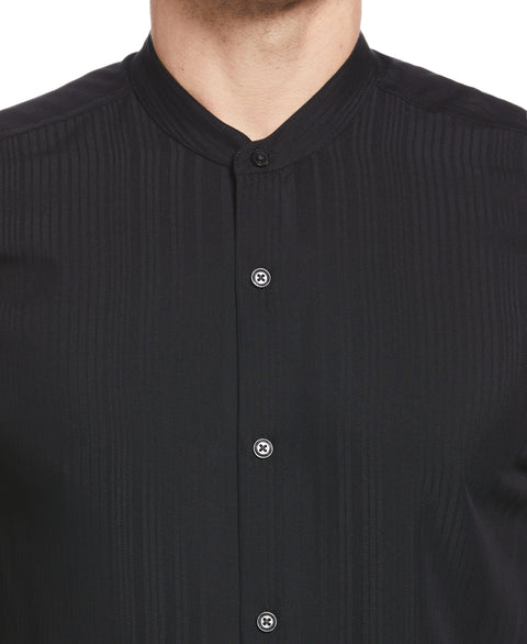 Dobby Banded Collar Shirt (Black) 