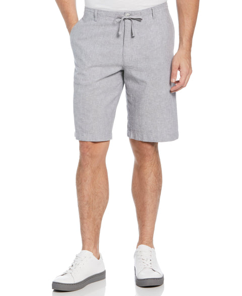 Drawstring Linen Blend Stretch Short