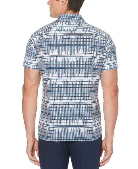 Engineered Print Shirt Bright White Perry Ellis