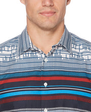 Engineered Print Shirt Bright White Perry Ellis