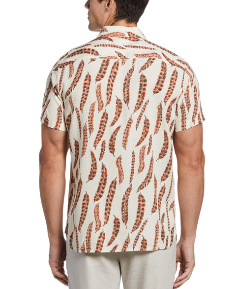 EcoVero™ Feather Print Soft Shirt (Copper Brown) 