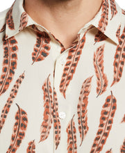 EcoVero™ Feather Print Soft Shirt (Copper Brown) 
