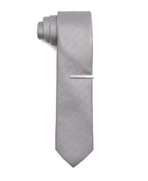 Fine Print Silver Tie
