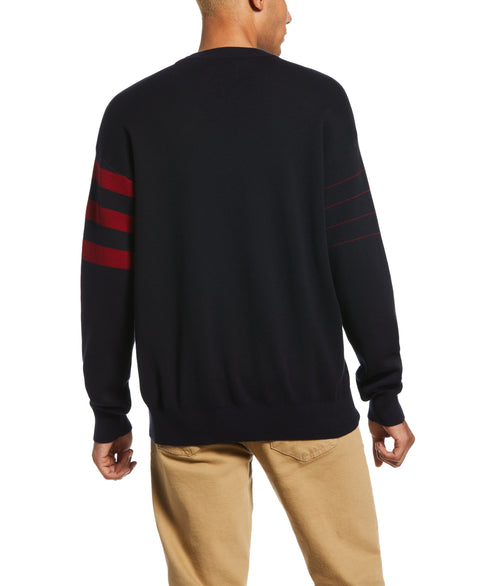 Flag Crew Neck Sweater (Dark Sapphire) 