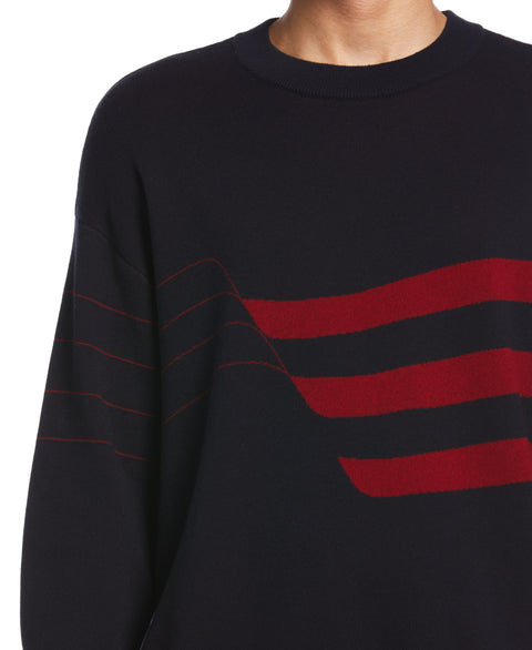 Flag Crew Neck Sweater (Dark Sapphire) 