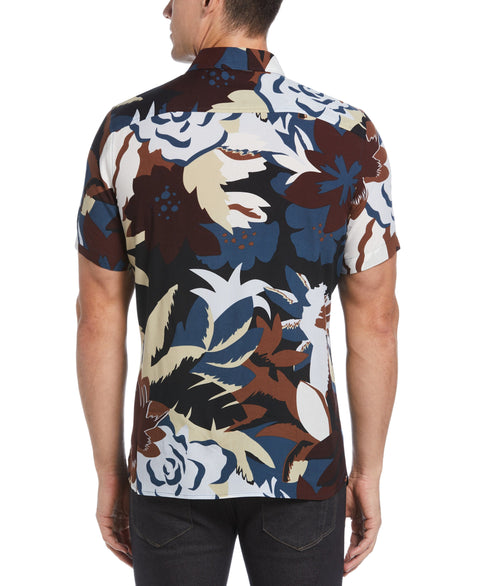 EcoVero™ Floral Print Soft Shirt (Dark Denim) 