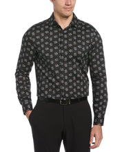 Floral Print Twill Shirt (Black) 
