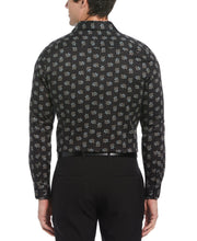 Floral Print Twill Shirt (Black) 