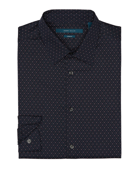Geometric Print Shirt Dark Sapphire Perry Ellis