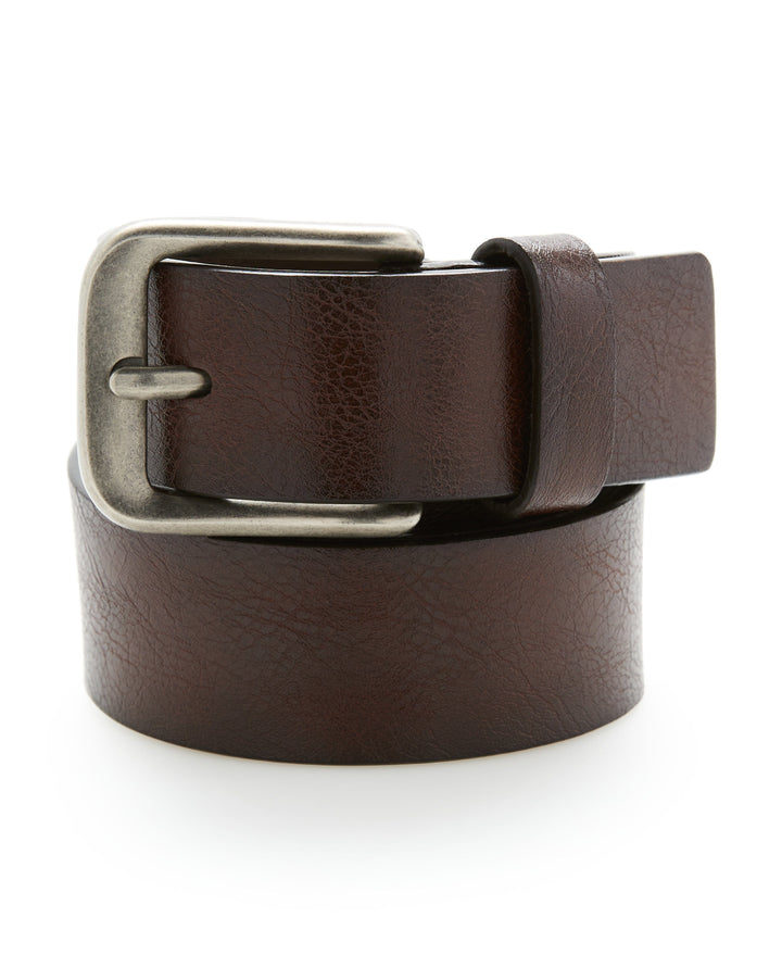 Perry Ellis Men s Grained Leather Belt Regular Brown 32