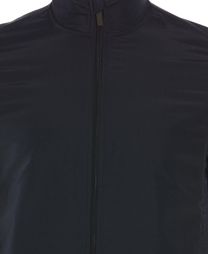 Heathered Full Zip Mock Neck Fleece Jacket Perry Ellis