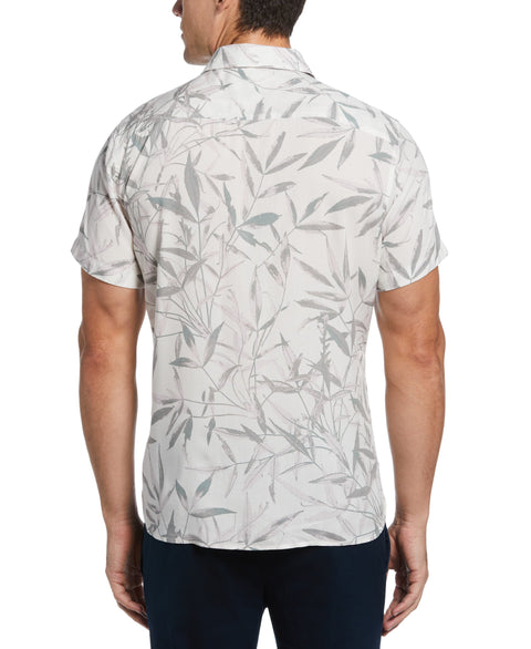 Leaf Print Soft Shirt (Bright White) 