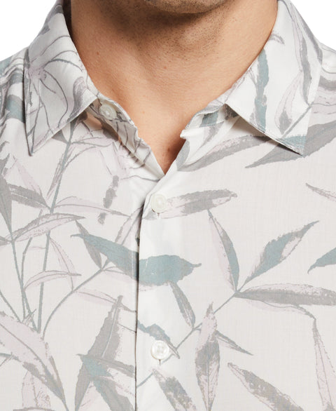 Leaf Print Soft Shirt (Bright White) 