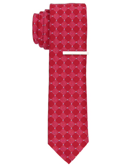 Lebenzon Mini Diamond Print Tie (Red) 