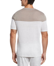 Linen Blend Color Block Tee (Bright White) 