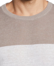 Linen Blend Color Block Tee (Bright White) 
