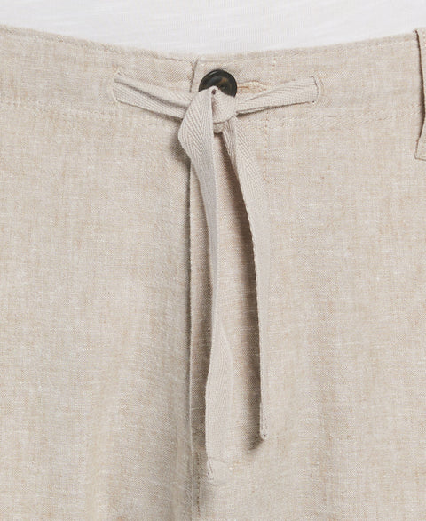 Linen Blend Drawstring Pant