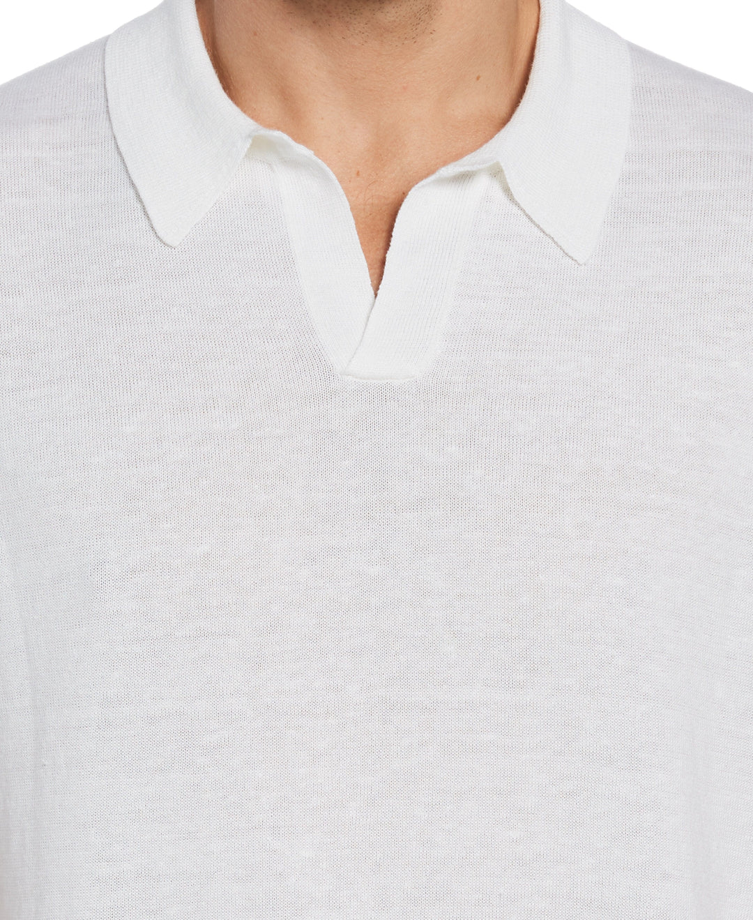 Linen Blend Open Polo
