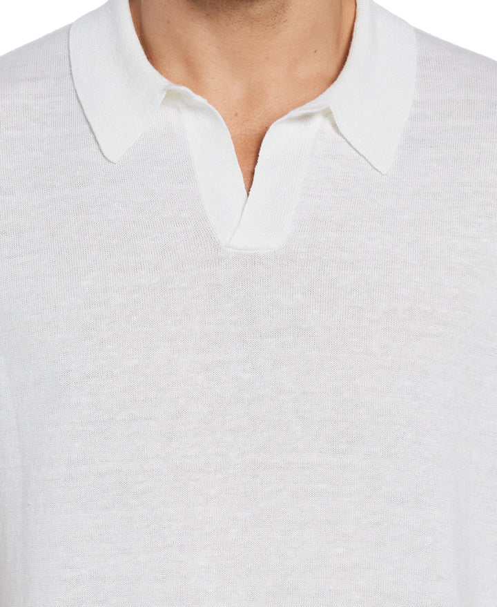 Linen Blend Open Polo