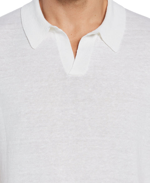 Linen Blend Open Polo