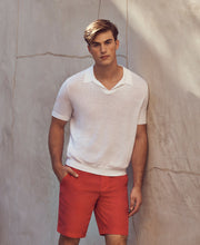 Linen Blend Open Polo