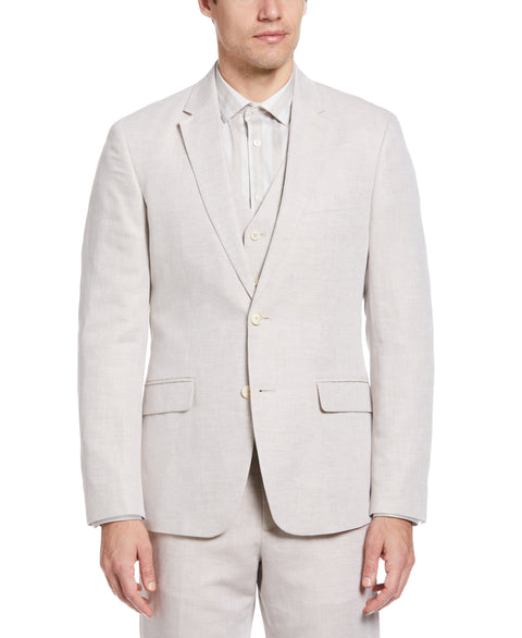 Linen Blend Solid Twill Suit Jacket (Natural Linen) 