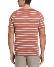 Linen Blend Stripe Tee (Copper Brown) 