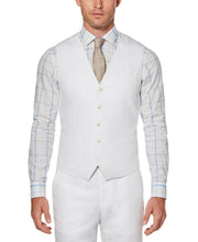 Linen Cotton Twill Suit Vest Bright White Perry Ellis