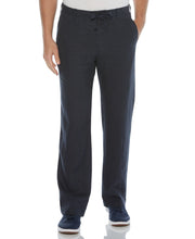 Linen Drawstring Pant Navy Perry Ellis