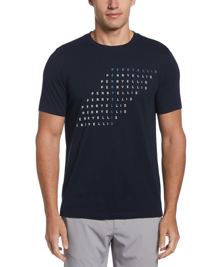 Men s Logo Printed Tee Shirt Perry Ellis