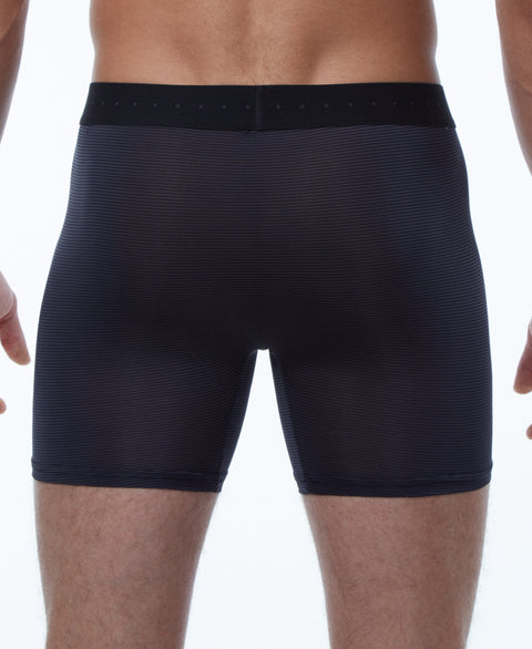 Luxe Stripe Boxer Brief Blk/Gry Perry Ellis