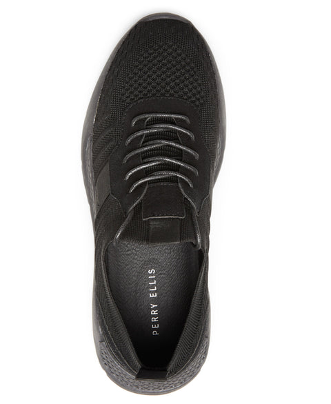 Mesh Knit Sneaker Black Perry Ellis