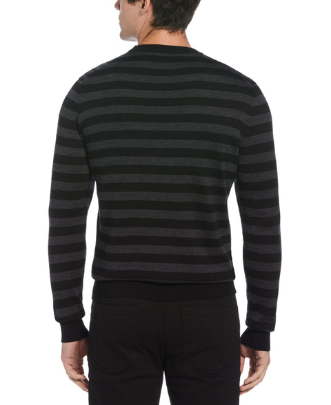 Mix Pattern Crew Neck Sweater (Black) 
