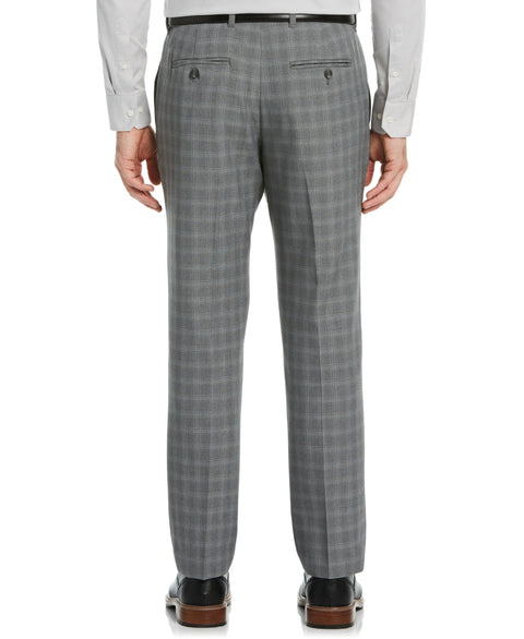 Modern Fit Heathered Windowpane Dress Pant Alloy Perry Ellis