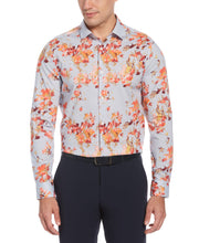 Multi-Color Floral Print Stretch Shirt