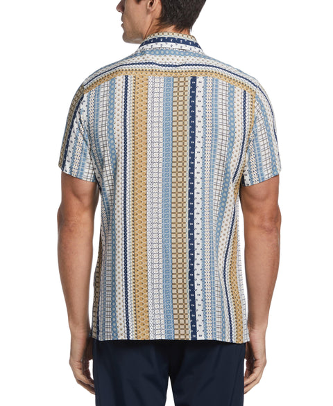 Multi-Print Stripe Shirt (Antique Bronze) 