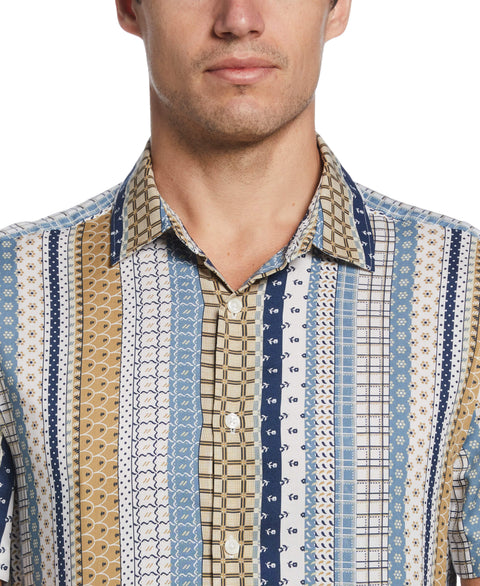 Multi-Print Stripe Shirt (Antique Bronze) 
