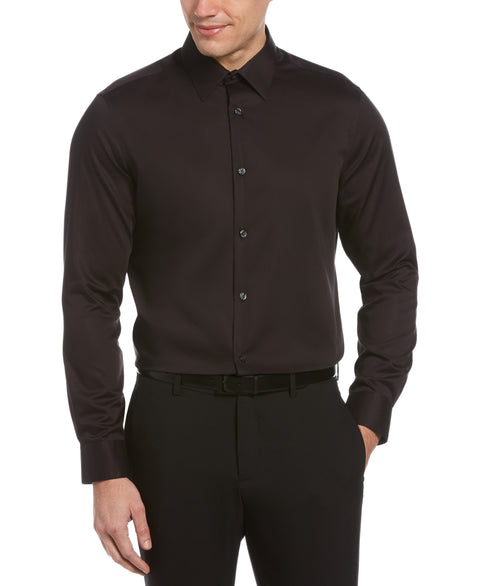 Non-Iron Regular Fit Essential Dress Shirt Black Perry Ellis