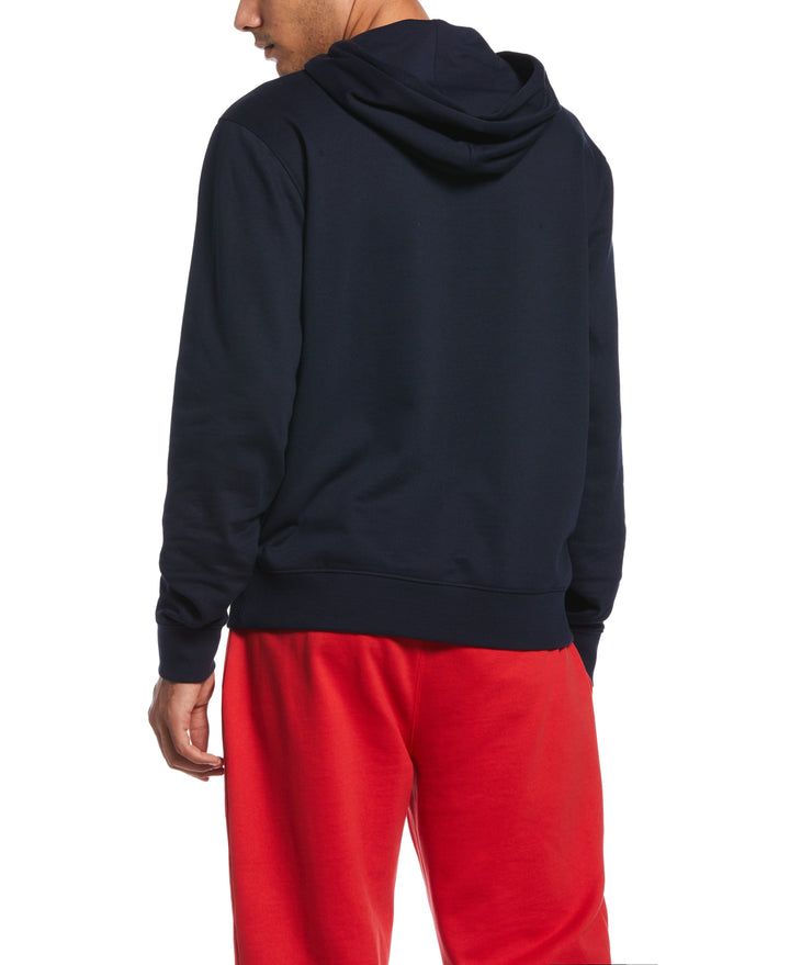 Perry Ellis America Flocked Hoodie (Dark Sapphire) 