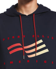 Perry Ellis America Flocked Hoodie (Dark Sapphire) 