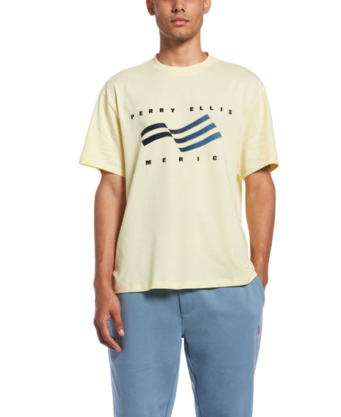 Perry Ellis America Flocked Tee (Pastel Yellow) 