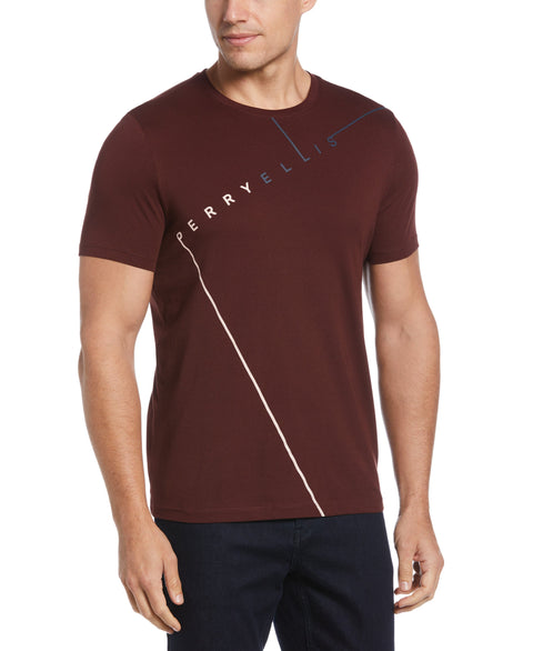 Perry Ellis Logo Crew Neck Tee (Bitter Chocolate) 