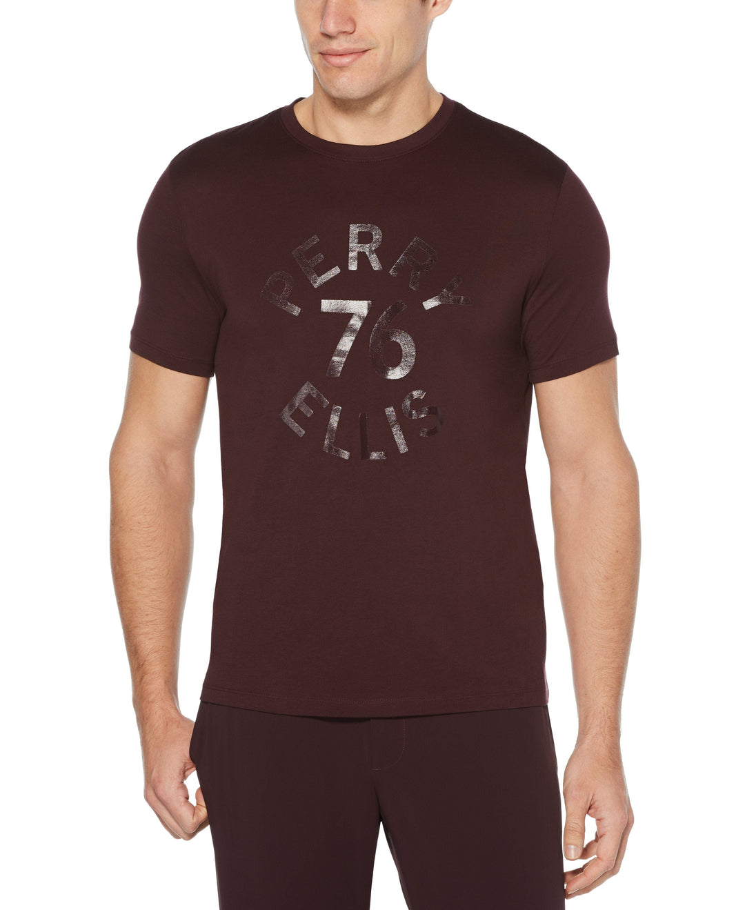 Pima Cotton 76 Print Tee Port Perry Ellis