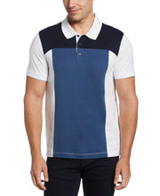 Pima Cotton Blend Color Block Polo (Bright White) 