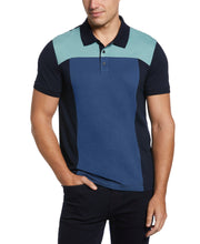 Pima Cotton Blend Color Block Polo (Dark Sapphire) 