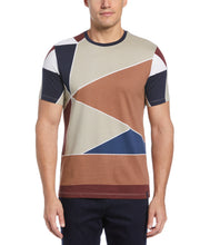 Pima Cotton Blend Patchwork Print Tee (Dark Sapphire) 