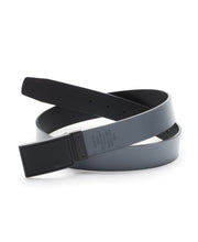Reversible Coated Leather Belt (Black/Grey) 